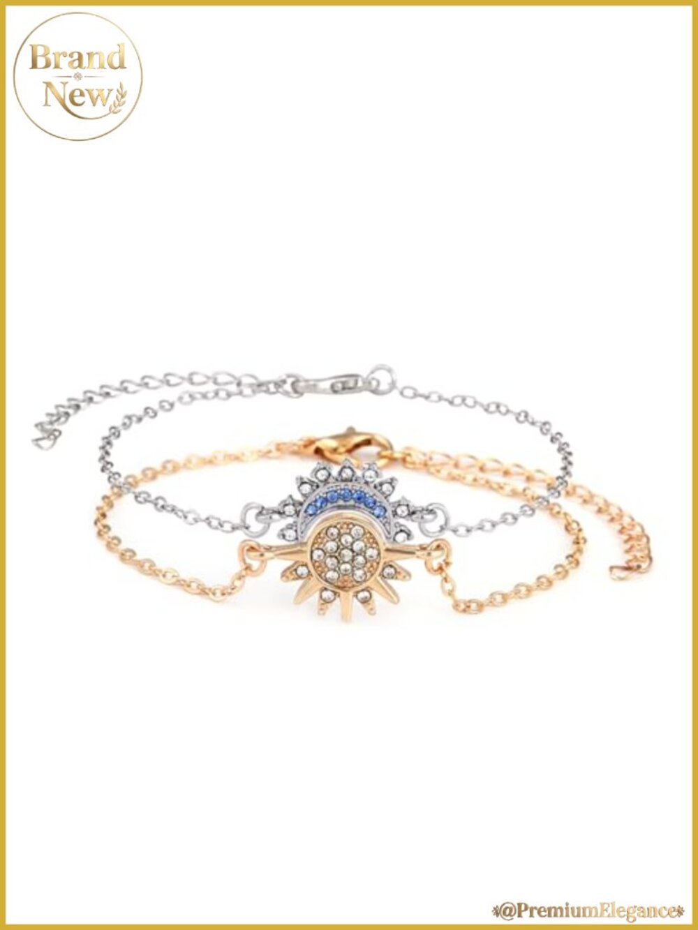 Sun Moon Bracelet Set Stackable Adjustable Friendship Jewelry Couple Gift Alloy